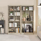 Libreria aperta a 5 ripiani marrone, alta 180 cm, da terra, montaggio da 1 persona
