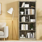 Libreria aperta a 5 ripiani marrone, alta 180 cm, da terra, montaggio da 1 persona