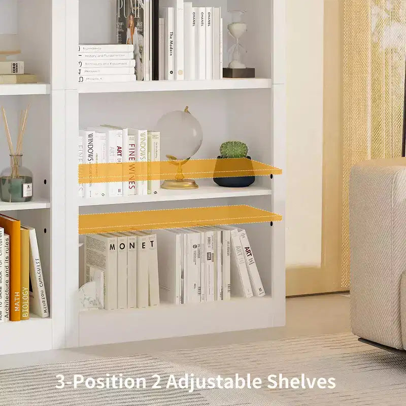 Libreria aperta a 5 ripiani marrone, alta 180 cm, da terra, montaggio da 1 persona