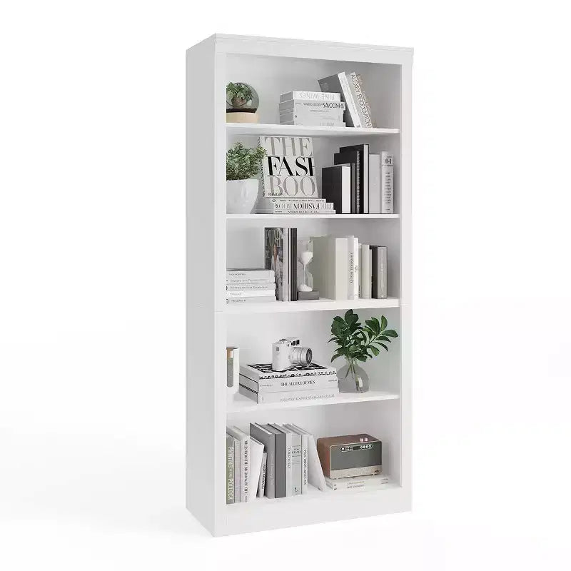 Libreria aperta a 5 ripiani marrone, alta 180 cm, da terra, montaggio da 1 persona
