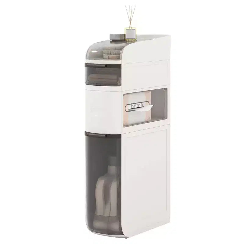 Costway 4-Tier Narrow Bathroom Storage Cabinet with Drawers Tissue Box Wheels for Kitchen