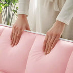 Divano Letto Estraibile in Velluto, Nero/Marrone/Rosa, 2 Posti