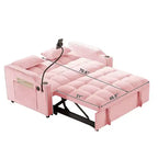 Divano Letto Estraibile in Velluto, Nero/Marrone/Rosa, 2 Posti
