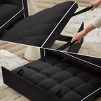 Divano Letto Estraibile in Velluto, Nero/Marrone/Rosa, 2 Posti