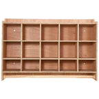 Mensola organizer in legno marrone da parete con scarpiera e ganci – Fino a 10 bambini