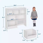 Mobiletto per bambini con cassetti su ruote, legno naturale/bianco, scaffale organizzatore