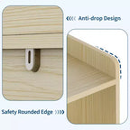 Mobiletto per bambini con cassetti su ruote, legno naturale/bianco, scaffale organizzatore