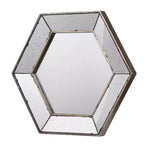 Specchio da parete esagonale argento, singolo, 21" x 18,6"