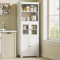Dispensa autoportante da cucina bianca con credenza, a 4 ante, utente singolo