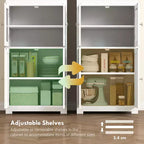 Dispensa autoportante da cucina bianca con credenza, a 4 ante, utente singolo