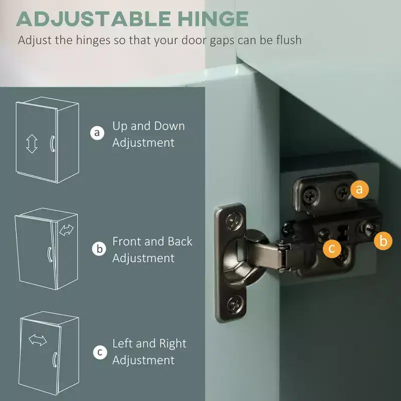 Dispensa da Cucina Autoportante Azzurra e in Legno Naturale con Cassetti e Ripiani Regolabili, 1 Pezzo