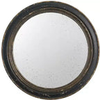 Specchio da parete rotondo antico marrone e nero, con cornice, singolo, 23,6 pollici