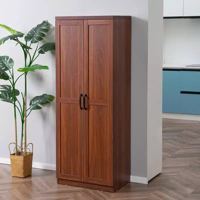 Marrone / Espresso Dispensa da Cucina Autoportante a 2 Ante, Montaggio da 1 Persona