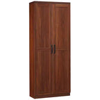 63 2-Door Kitchen Pantry, Freestanding Storage Cabinet with 5-tier Shelving and 2 Adjustable Shelves for Dining Room
