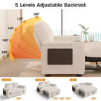 Divano letto trasformabile 3-in-1 in ciniglia e velluto a coste beige/grigio/verde, 2 posti