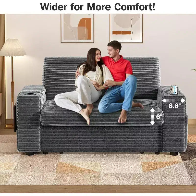Divano letto trasformabile 3-in-1 in ciniglia e velluto a coste beige/grigio/verde, 2 posti