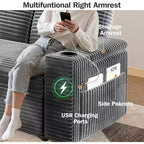 Divano letto trasformabile 3-in-1 in ciniglia e velluto a coste beige/grigio/verde, 2 posti