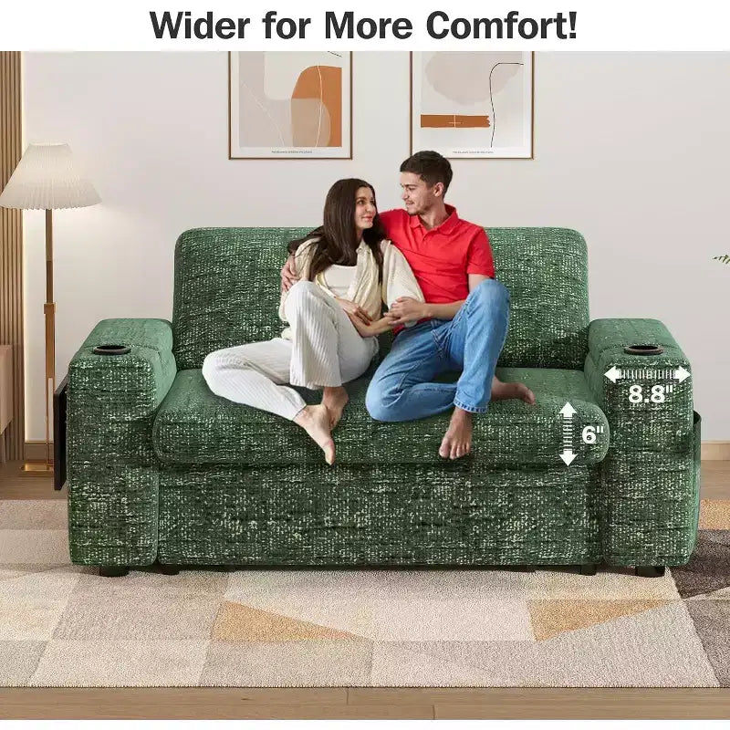 Divano letto trasformabile 3-in-1 in ciniglia e velluto a coste beige/grigio/verde, 2 posti