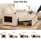 Divano letto trasformabile 3-in-1 in ciniglia e velluto a coste beige/grigio/verde, 2 posti