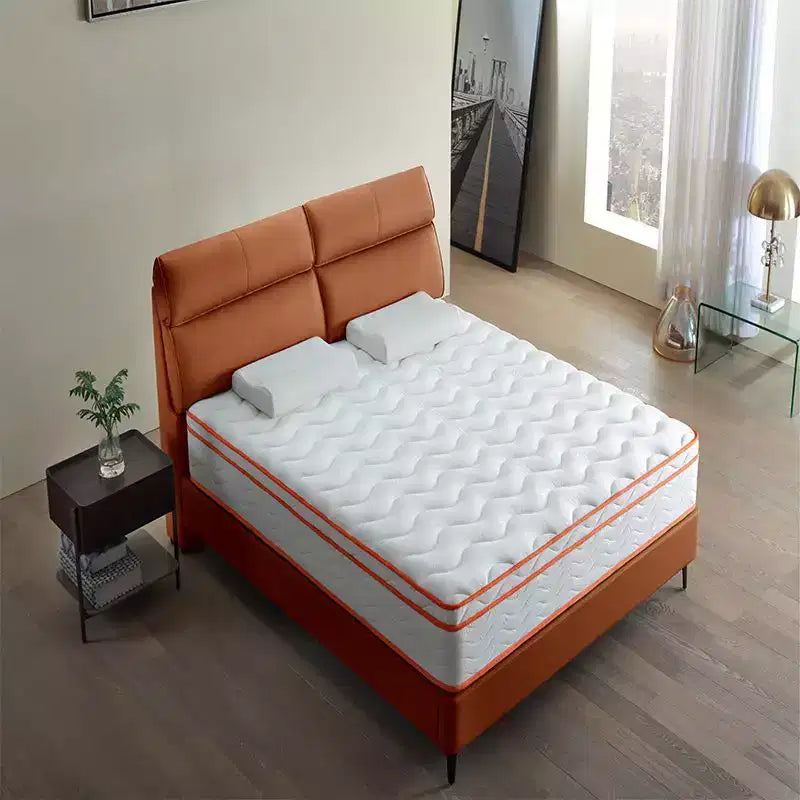 Materasso ibrido bianco medio rigido con molle insacchettate e memory foam, 1 persona