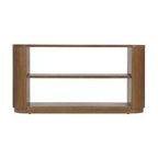 Tavolo Console Ovale Stretto Nero / Marrone / Naturale, Tavolo d'Appoggio per Ingresso Monouso