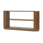 Tavolo Console Ovale Stretto Nero / Marrone / Naturale, Tavolo d'Appoggio per Ingresso Monouso