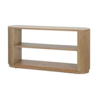 Tavolo Console Ovale Stretto Nero / Marrone / Naturale, Tavolo d'Appoggio per Ingresso Monouso