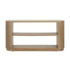 Tavolo Console Ovale Stretto Nero / Marrone / Naturale, Tavolo d'Appoggio per Ingresso Monouso