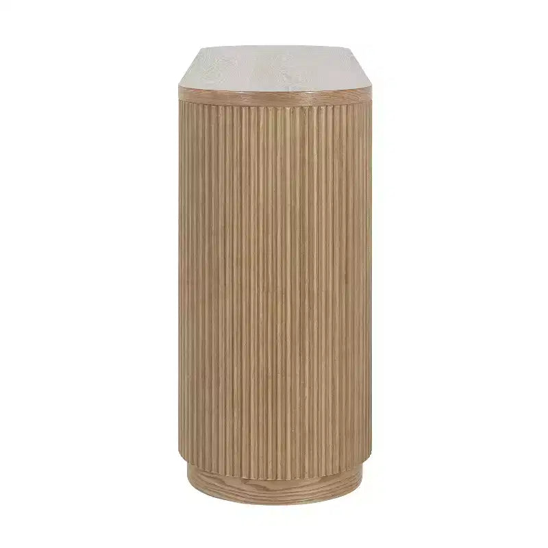 Tavolo Console Ovale Stretto Nero / Marrone / Naturale, Tavolo d'Appoggio per Ingresso Monouso
