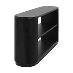 Tavolo Console Ovale Stretto Nero / Marrone / Naturale, Tavolo d'Appoggio per Ingresso Monouso