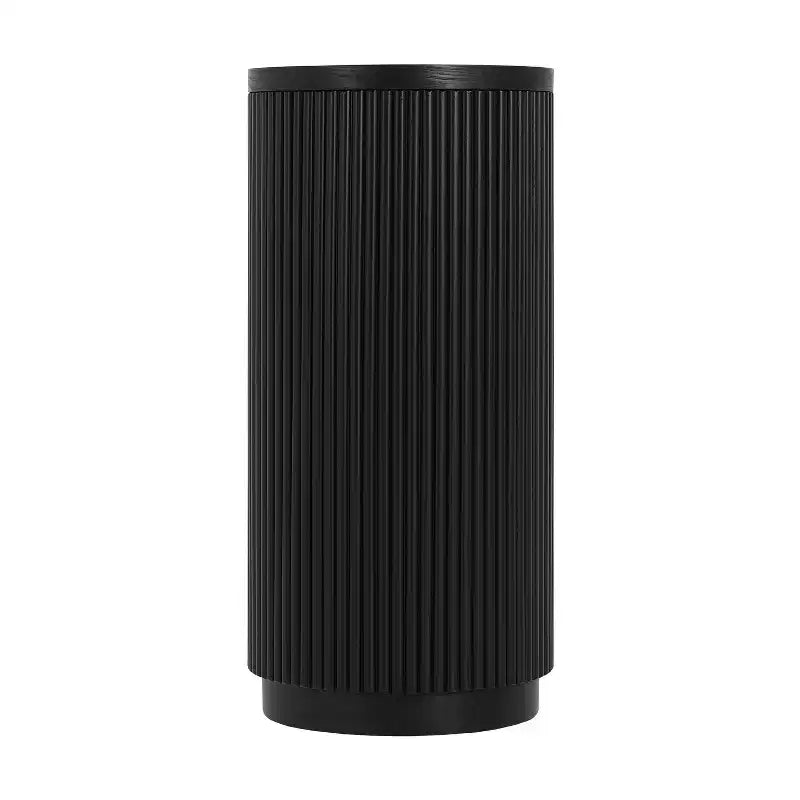 Tavolo Console Ovale Stretto Nero / Marrone / Naturale, Tavolo d'Appoggio per Ingresso Monouso