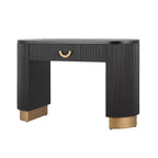 Consolle Nera e Oro con Cassetto | Design a Costine Verticali | 1 Pezzo