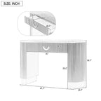Consolle Nera e Oro con Cassetto | Design a Costine Verticali | 1 Pezzo