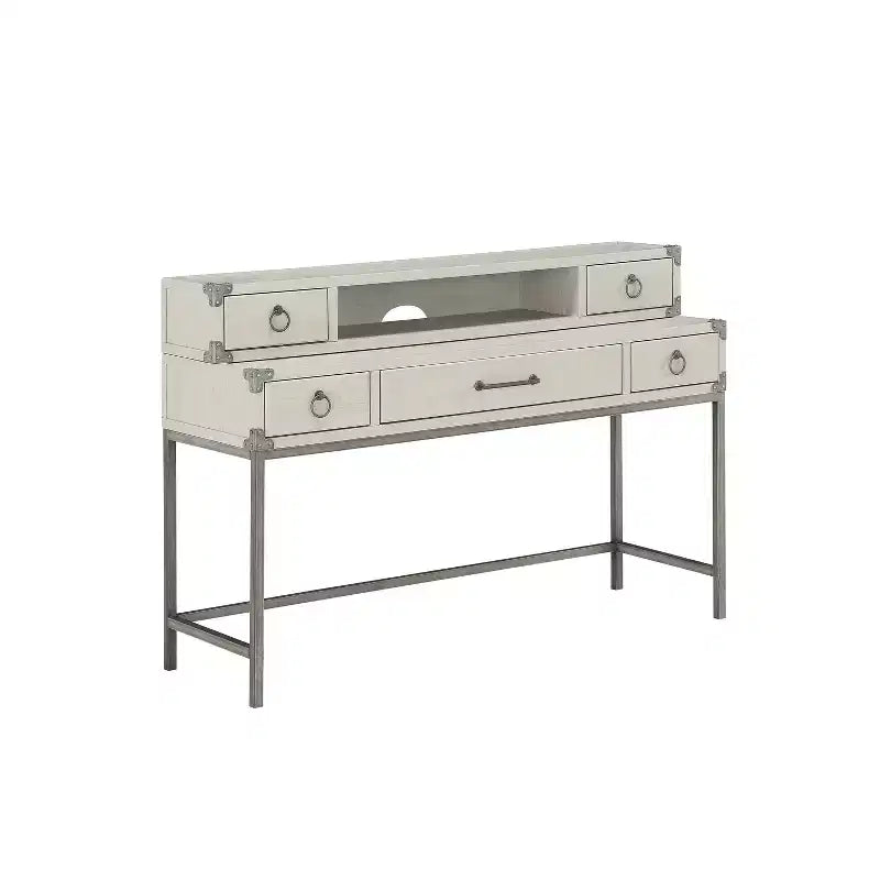 HomeStock 12.5 in.H Brown Color Birch Wood Computer Desks with All Purpose Drawer