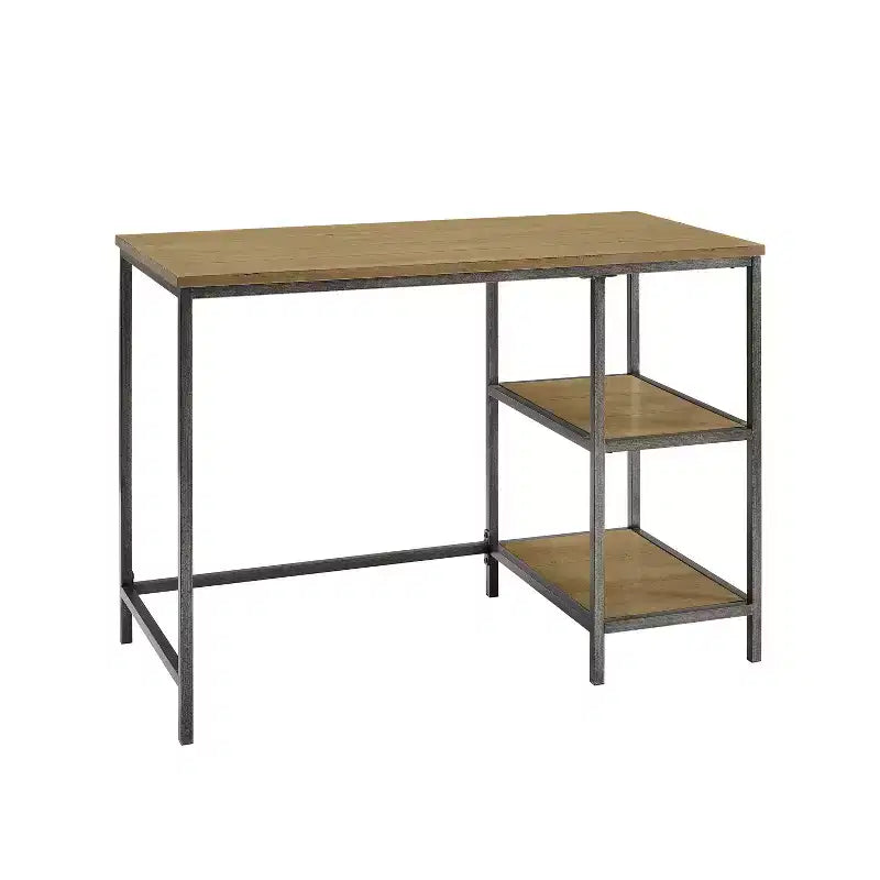 Scrivania per computer in legno di betulla marrone con cassetto, monoposto, 56"L