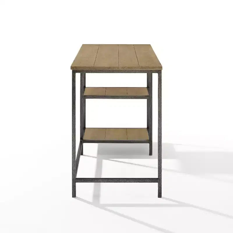 Scrivania per computer in legno di betulla marrone con cassetto, monoposto, 56"L
