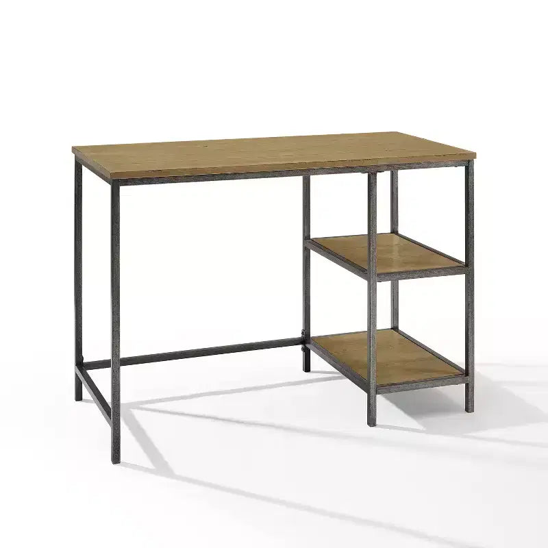 Scrivania per computer in legno di betulla marrone con cassetto, monoposto, 56"L