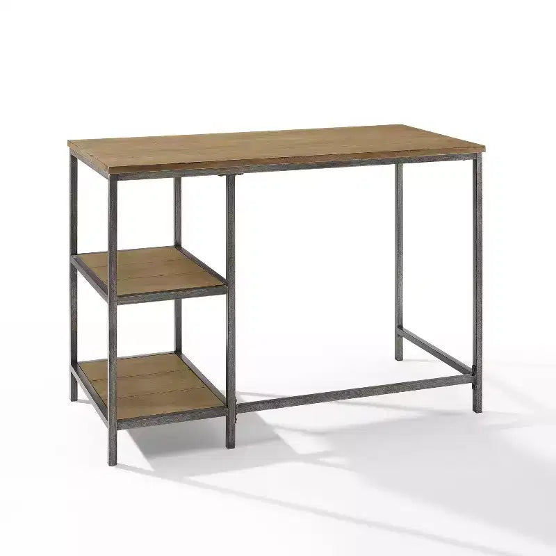 Scrivania per computer in legno di betulla marrone con cassetto, monoposto, 56"L