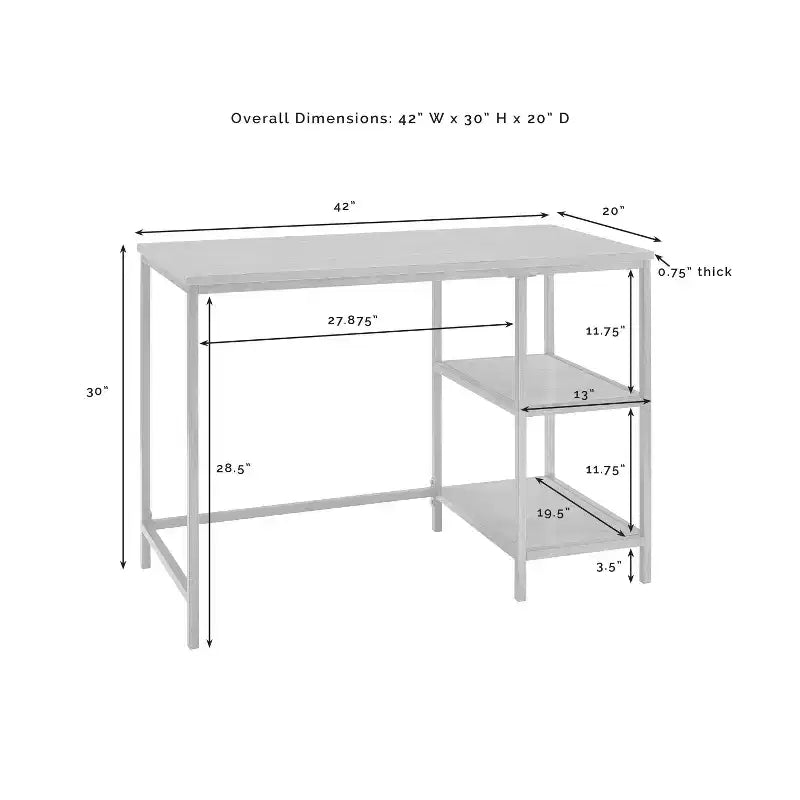 Scrivania per computer in legno di betulla marrone con cassetto, monoposto, 56"L