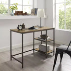 Scrivania per computer in legno di betulla marrone con cassetto, monoposto, 56"L