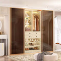 Besiost Closet Storage System with Adjustable Shoes Shelves, Closet Organizer with Drawer