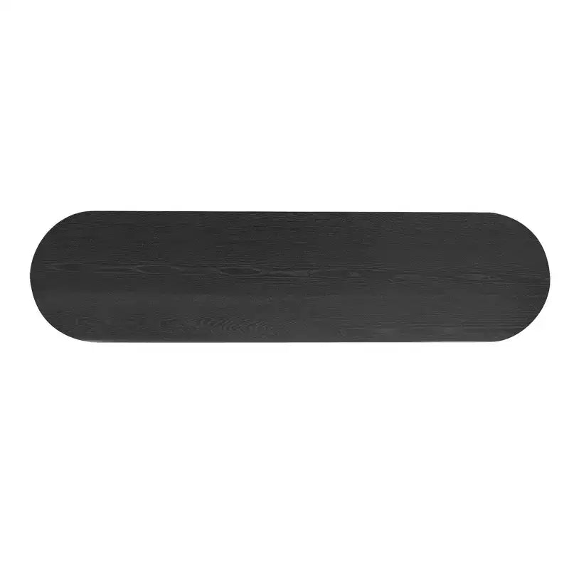 Consolle stretta con ripiano inferiore, nero / naturale / blu navy, montaggio da 1 persona, 160 cm L