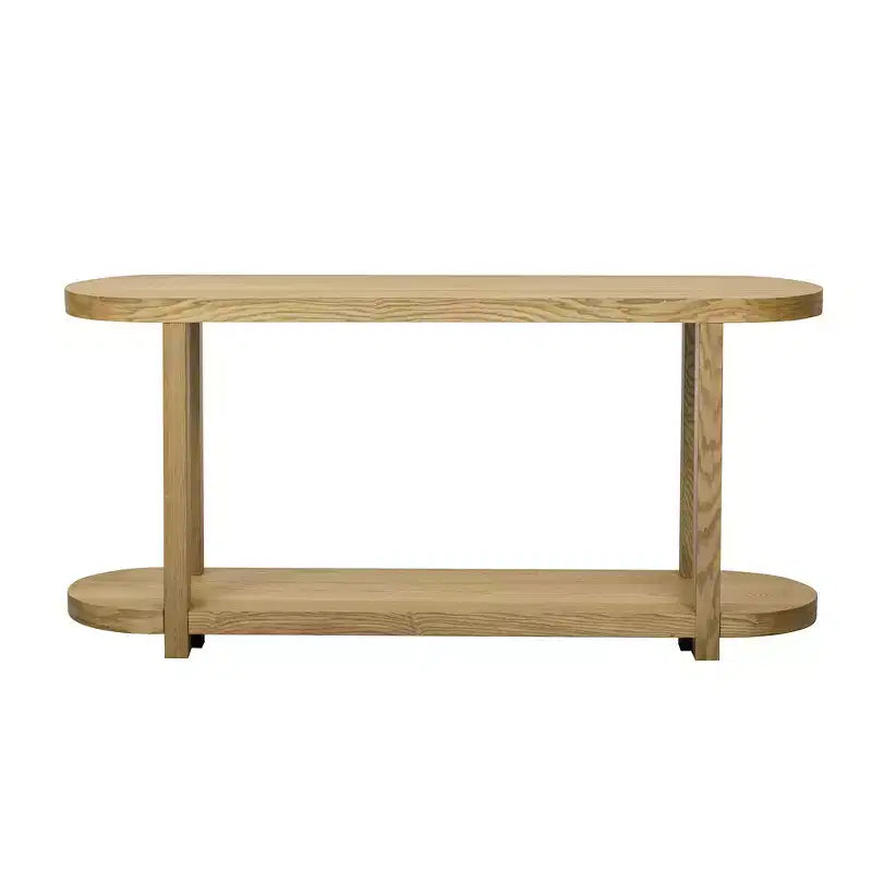 Consolle stretta con ripiano inferiore, nero / naturale / blu navy, montaggio da 1 persona, 160 cm L