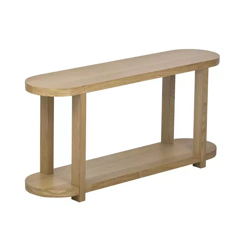 Consolle stretta con ripiano inferiore, nero / naturale / blu navy, montaggio da 1 persona, 160 cm L