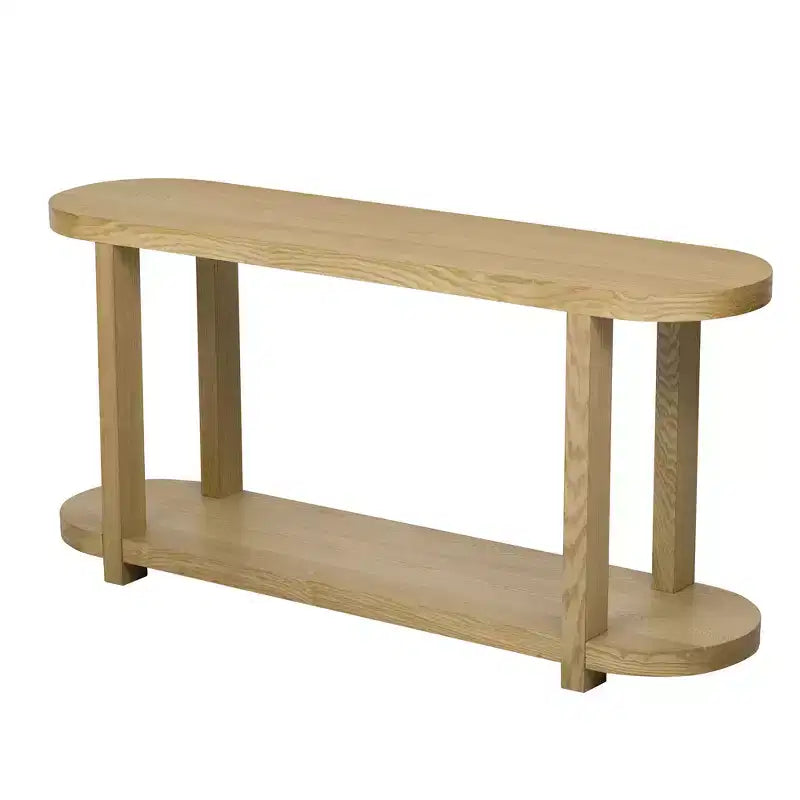 Consolle stretta con ripiano inferiore, nero / naturale / blu navy, montaggio da 1 persona, 160 cm L