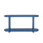 Consolle stretta con ripiano inferiore, nero / naturale / blu navy, montaggio da 1 persona, 160 cm L