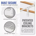 Scaffale portaoggetti da soffitto per garage Hammertone/Bianco 4x8, confezione da 2