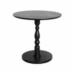 Homy Casa 23 Round Accent Table with Turned Pedestal Base, MDF Top, Living Room or Bedroom Side Table, Black
