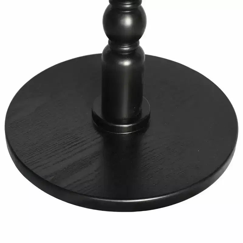 Tavolino da salotto rotondo nero con piedistallo, 1 persona
