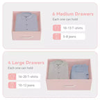 Cassettiera in Tessuto a 10 Cassetti, Marrone / Frassino Rovere / Rosa / Bianco – Struttura in Acciaio, Piano in Legno